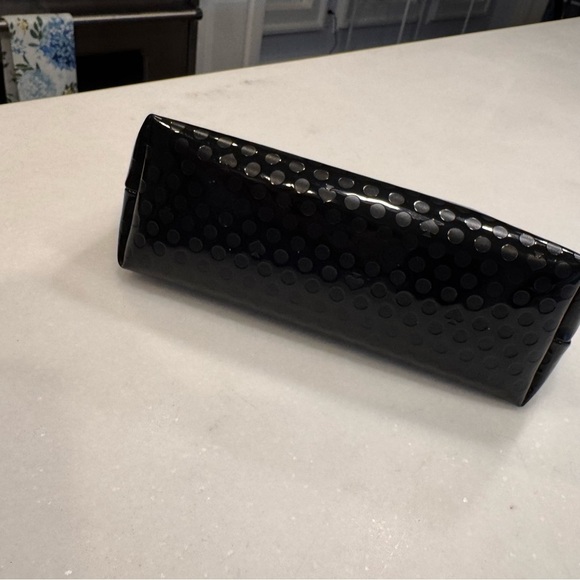 Kate Spade Black Patent cosmetic Pouch/bag NEW zip close, pink interior - Picture 7 of 13